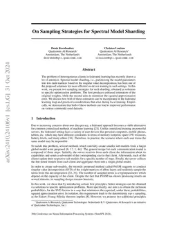 On Sampling Strategies for Spectral Model Sharding