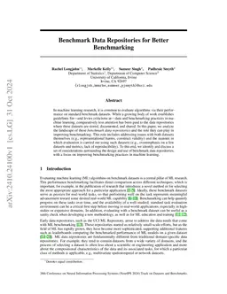 Benchmark Data Repositories for Better Benchmarking