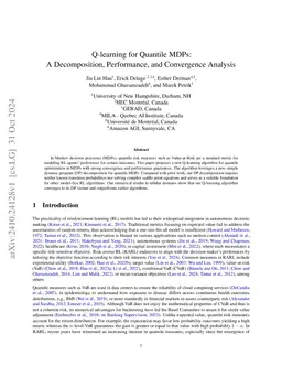 Q-learning for Quantile MDPs: A Decomposition, Performance, and
  Convergence Analysis