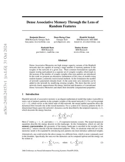 Dense Associative Memory Through the Lens of Random Features