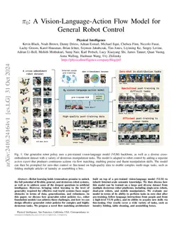 $π_0$: A Vision-Language-Action Flow Model for General Robot Control