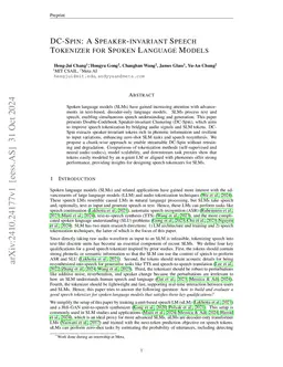 DC-Spin: A Speaker-invariant Speech Tokenizer for Spoken Language Models