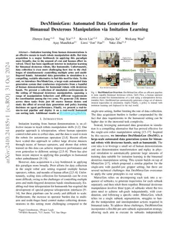 DexMimicGen: Automated Data Generation for Bimanual Dexterous Manipulation via Imitation Learning