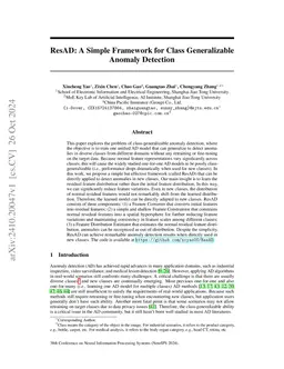 ResAD: A Simple Framework for Class Generalizable Anomaly Detection
