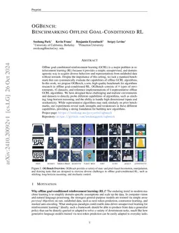 OGBench: Benchmarking Offline Goal-Conditioned RL