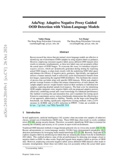 AdaNeg: Adaptive Negative Proxy Guided OOD Detection with
  Vision-Language Models