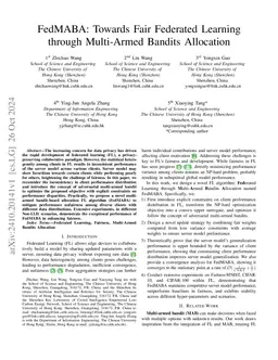 FedMABA: Towards Fair Federated Learning through Multi-Armed Bandits
  Allocation