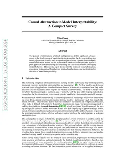 Causal Abstraction in Model Interpretability: A Compact Survey