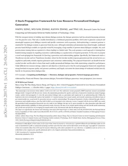 A Stack-Propagation Framework for Low-Resource Personalized Dialogue
  Generation