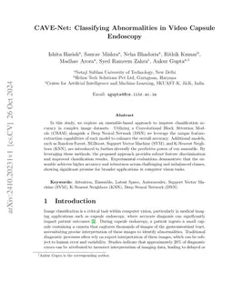 CAVE-Net: Classifying Abnormalities in Video Capsule Endoscopy