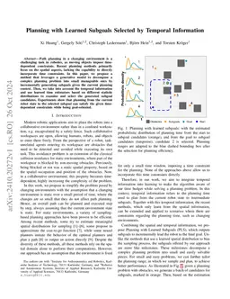 Planning with Learned Subgoals Selected by Temporal Information