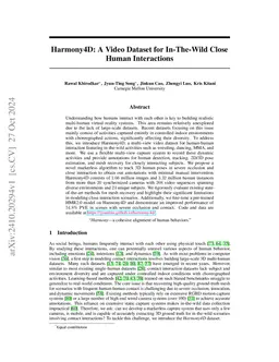 Harmony4D: A Video Dataset for In-The-Wild Close Human Interactions
