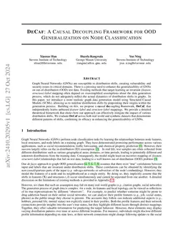DeCaf: A Causal Decoupling Framework for OOD Generalization on Node
  Classification