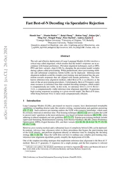 Fast Best-of-N Decoding via Speculative Rejection