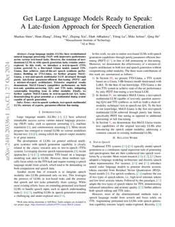 Get Large Language Models Ready to Speak: A Late-fusion Approach for
  Speech Generation