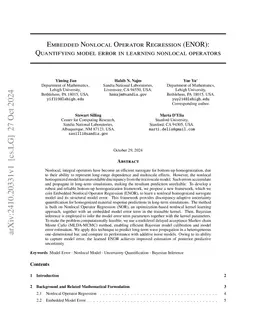 Embedded Nonlocal Operator Regression (ENOR): Quantifying model error in
  learning nonlocal operators