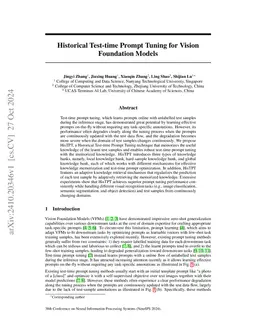 Historical Test-time Prompt Tuning for Vision Foundation Models
