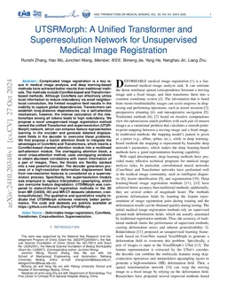 UTSRMorph: A Unified Transformer and Superresolution Network for
  Unsupervised Medical Image Registration