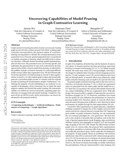Uncovering Capabilities of Model Pruning in Graph Contrastive Learning
