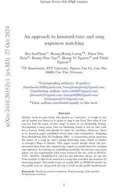 An approach to hummed-tune and song sequences matching