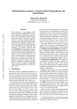 Rethinking Data Synthesis: A Teacher Model Training Recipe with
  Interpretation