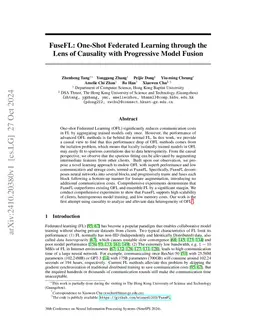 FuseFL: One-Shot Federated Learning through the Lens of Causality with
  Progressive Model Fusion