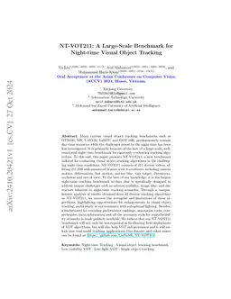 NT-VOT211: A Large-Scale Benchmark for Night-time Visual Object Tracking