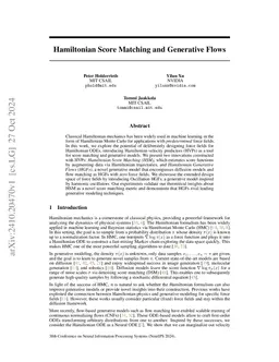 Hamiltonian Score Matching and Generative Flows