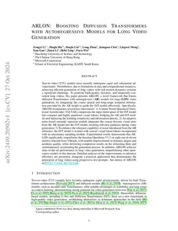 ARLON: Boosting Diffusion Transformers with Autoregressive Models for Long Video Generation