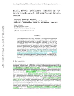 Llama Scope: Extracting Millions of Features from Llama-3.1-8B with
  Sparse Autoencoders
