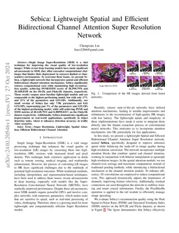 Sebica: Lightweight Spatial and Efficient Bidirectional Channel
  Attention Super Resolution Network