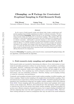 CDsampling: an R Package for Constrained D-optimal Sampling in Paid
  Research Study