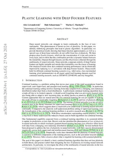 Plastic Learning with Deep Fourier Features