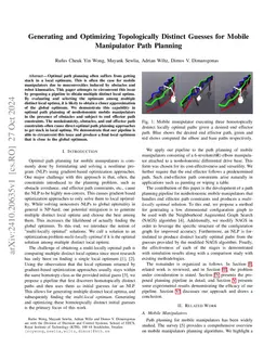 Generating and Optimizing Topologically Distinct Guesses for Mobile Manipulator Path Planning with Path Constraints