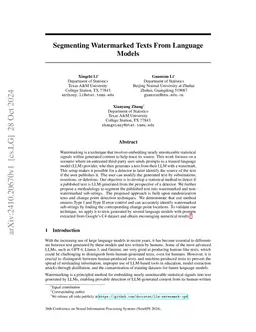 Segmenting Watermarked Texts From Language Models