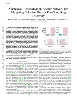 Contextual Representation Anchor Network to Alleviate Selection Bias in
  Few-Shot Drug Discovery