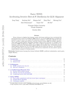 Faster WIND: Accelerating Iterative Best-of-$N$ Distillation for LLM Alignment