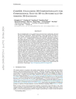 CompGS: Unleashing 2D Compositionality for Compositional Text-to-3D via
  Dynamically Optimizing 3D Gaussians