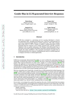 Gender Bias in LLM-generated Interview Responses