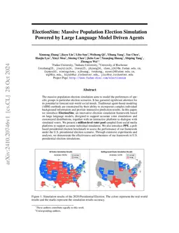 ElectionSim: Massive Population Election Simulation Powered by Large
  Language Model Driven Agents