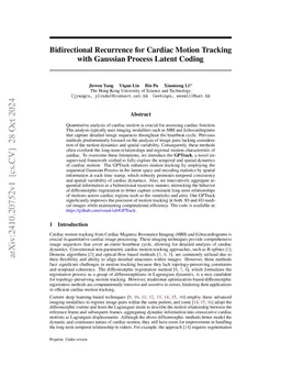 Bidirectional Recurrence for Cardiac Motion Tracking with Gaussian
  Process Latent Coding