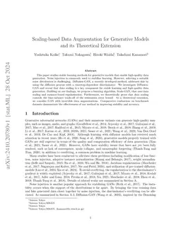 Scaling-based Data Augmentation for Generative Models and its
  Theoretical Extension