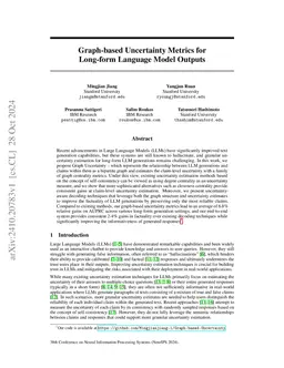 Graph-based Uncertainty Metrics for Long-form Language Model Outputs