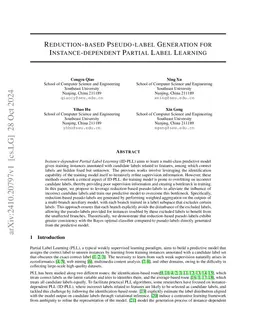 Reduction-based Pseudo-label Generation for Instance-dependent Partial
  Label Learning