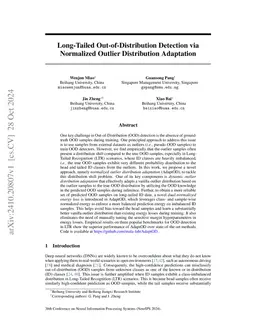 Long-Tailed Out-of-Distribution Detection via Normalized Outlier
  Distribution Adaptation