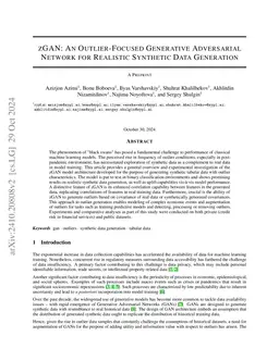 zGAN: An Outlier-focused Generative Adversarial Network For Realistic
  Synthetic Data Generation