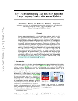 NewTerm: Benchmarking Real-Time New Terms for Large Language Models with
  Annual Updates