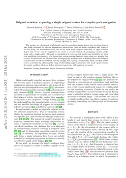 Origami crawlers: exploring a single origami vertex for complex path
  navigation