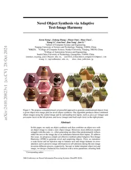 Novel Object Synthesis via Adaptive Text-Image Harmony