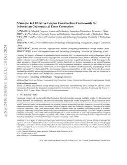 A Simple Yet Effective Corpus Construction Framework for Indonesian
  Grammatical Error Correction
